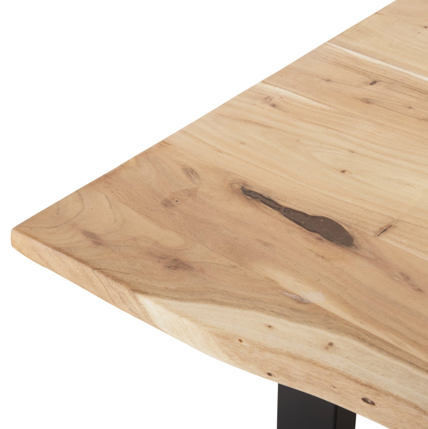 DINING TABLE SOFIA SLIM HM8500.21 SOLID ACACIA WITH BLACK METAL LEGS 160X92X78Hcm