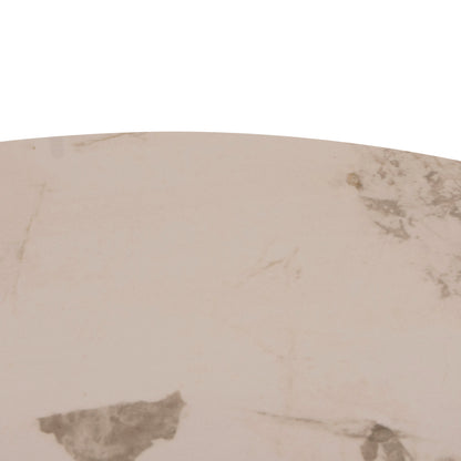 DINING TABLE ROUND SEDAR HM18326 CERAMIC TOP--CREAM WHITE METAL LEGS Φ120x78Hcm.