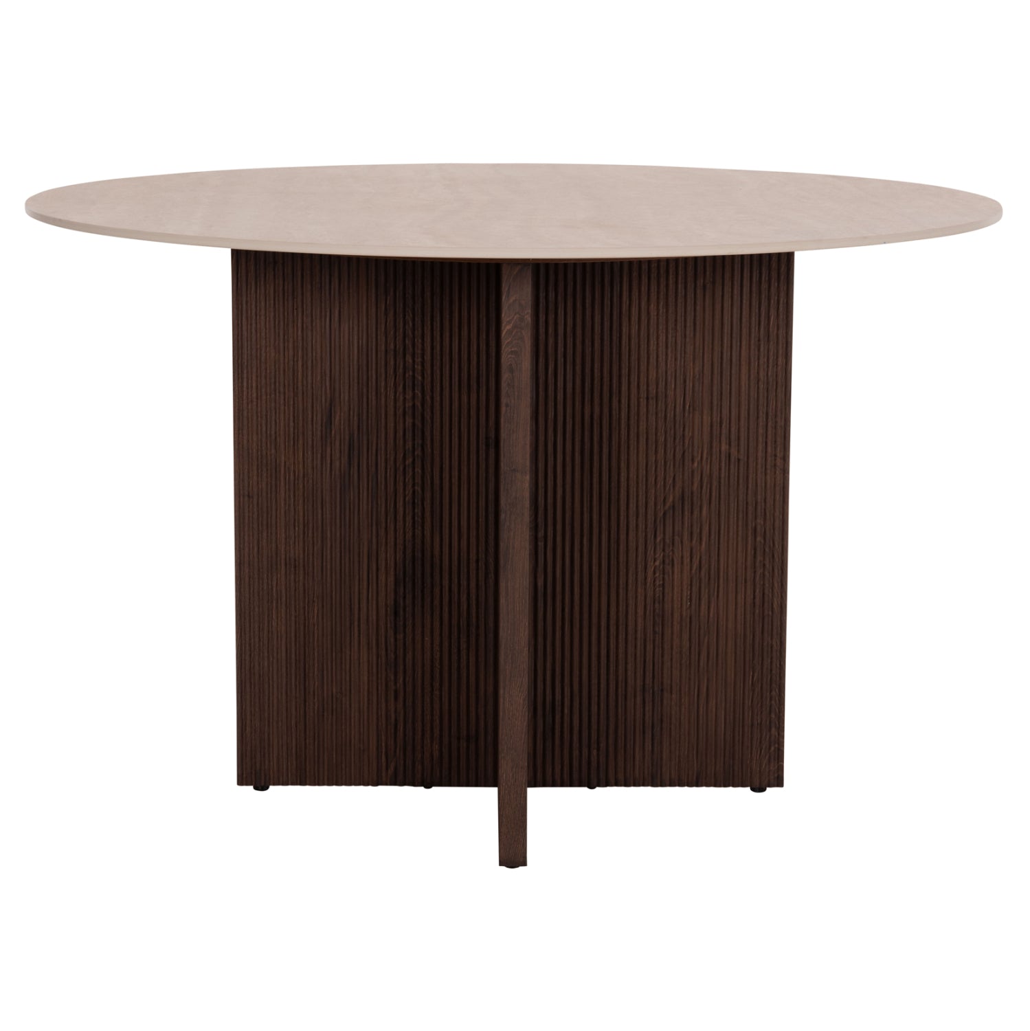 DINING TABLE ROUND SKY HM18331 CERAMIC TOP IN TRAVERTINE STONE LOOK Φ120x76Hcm.