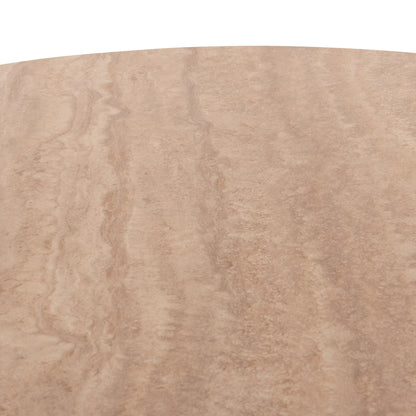 DINING TABLE ROUND SKY HM18331 CERAMIC TOP IN TRAVERTINE STONE LOOK Φ120x76Hcm.