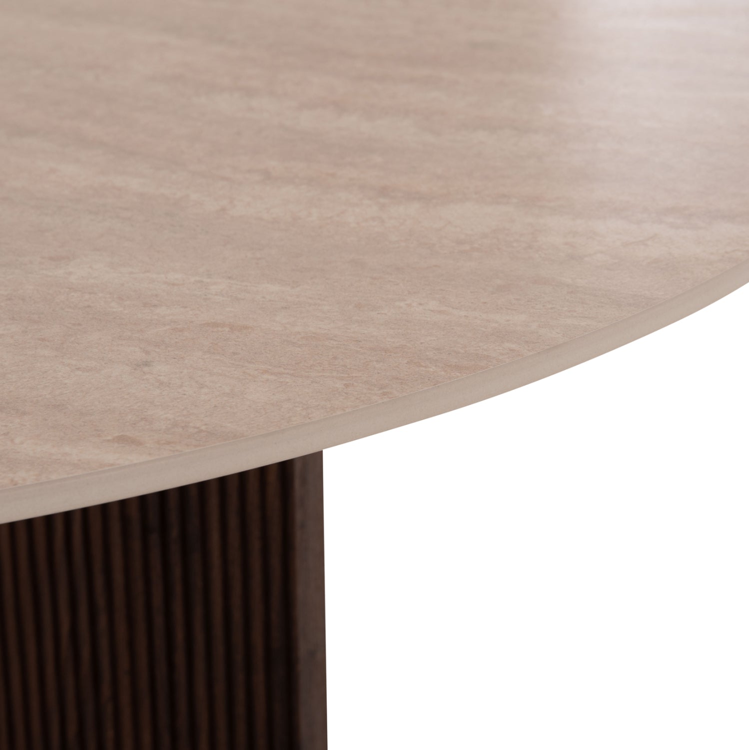 DINING TABLE ROUND SKY HM18331 CERAMIC TOP IN TRAVERTINE STONE LOOK Φ120x76Hcm.