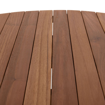 DINING TABLE ROUND DANTE HM6379 TEAK WOOD Φ80x75Hcm.