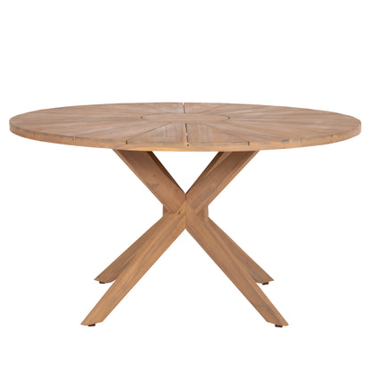 DINING TABLE ROUND CORTΕΝ HM6443 ACACIA WOOD IN NATURAL COLOR Φ140x76Hcm.