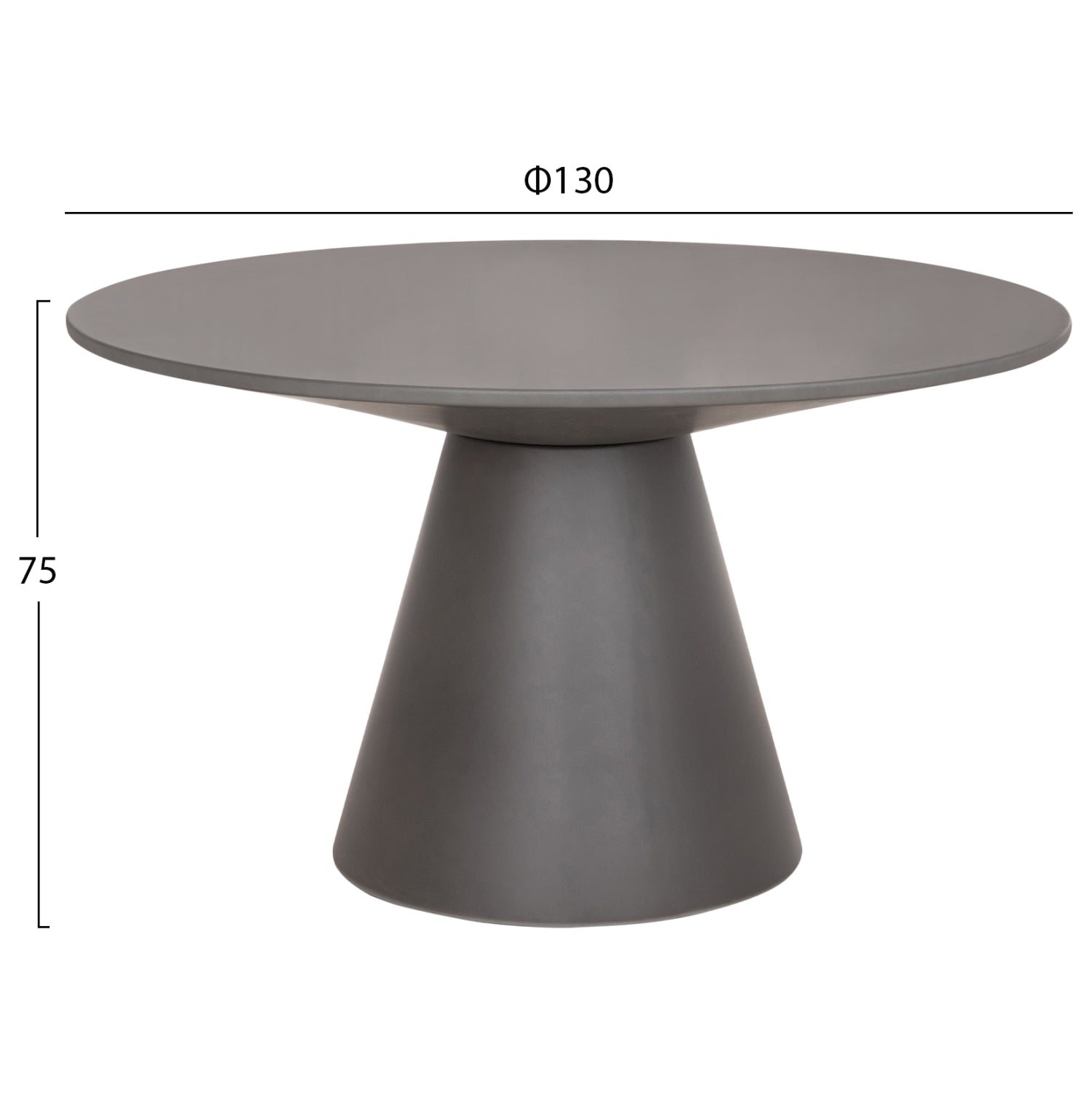 ROUND DINING TABLE RAIKO HM6573.01 GREY FIBER CEMENT Φ130x75Hcm
