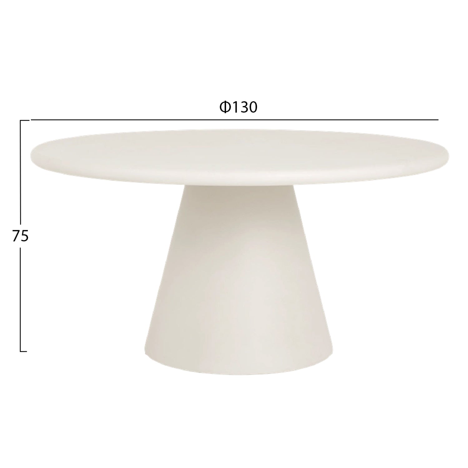 ROUND DINING TABLE RAIKO HM6573.02 BEIGE FIBER CEMENT Φ130x75Hcm