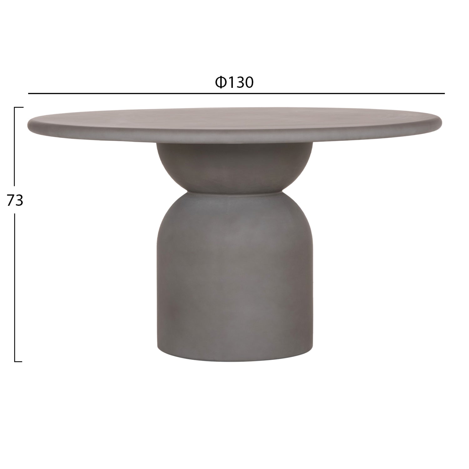 ROUND DINING TABLE KAZVIN HM6582.01 GREY FIBER CEMENT Φ130x73Hcm.