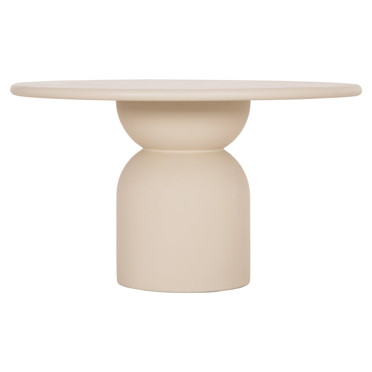 ROUND DINING TABLE KAZVIN HM6582.02 BEIGE FIBER CEMENT Φ130x75Hcm.