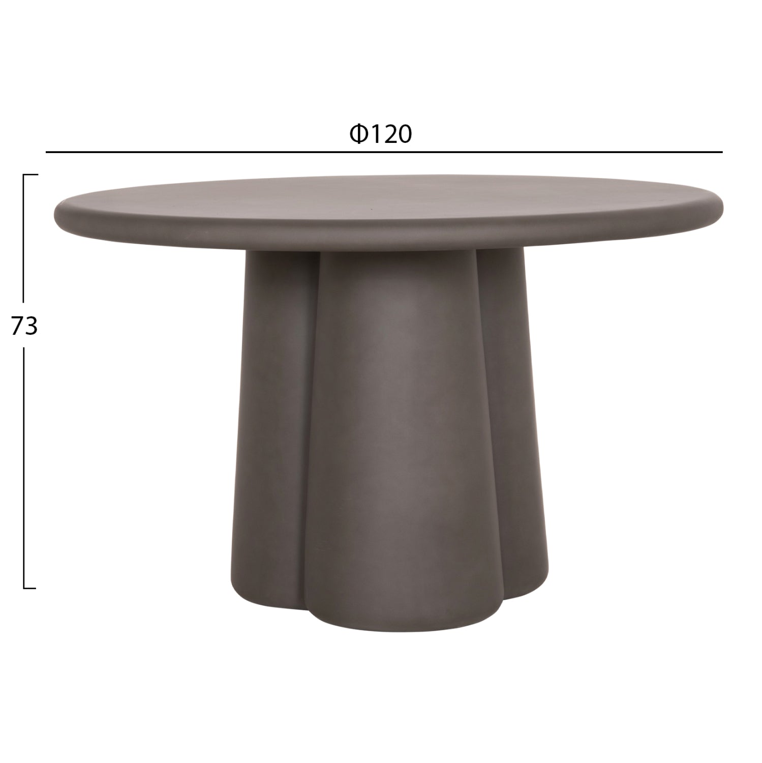 ROUND DINING TABLE NAYU HM6583.01 GREY FIBER CEMENT Φ120x73Hcm.