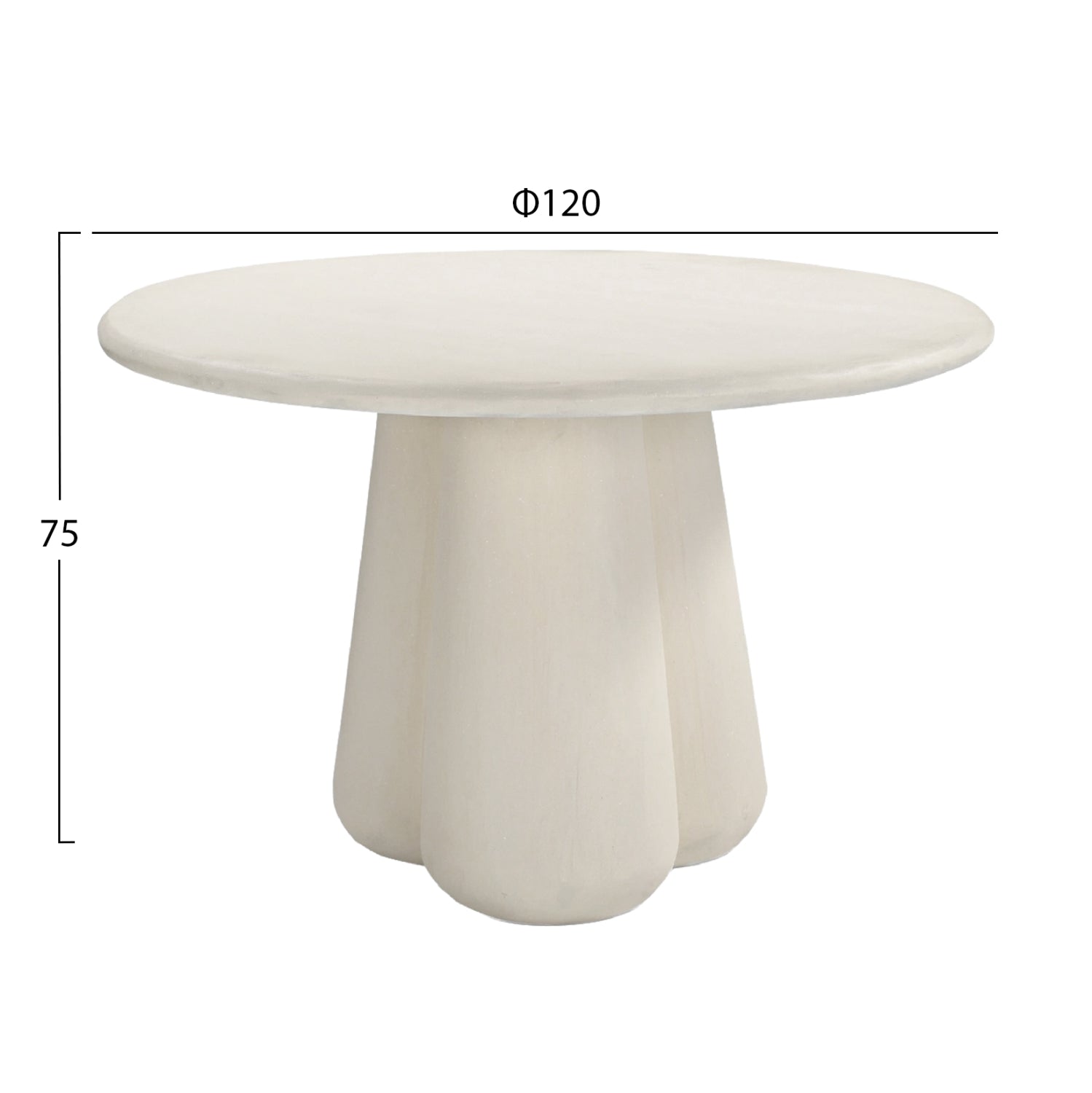 ROUND DINING TABLE NAYU HM6583.02 BEIGE FIBER CEMENT Φ120x75Hcm.