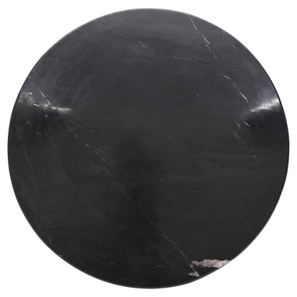 DINING TABLE ROUND DRAXX HM9687 SOLID ACACIA WOOD-BLACK MARBLE TOP Φ120x76Hcm.