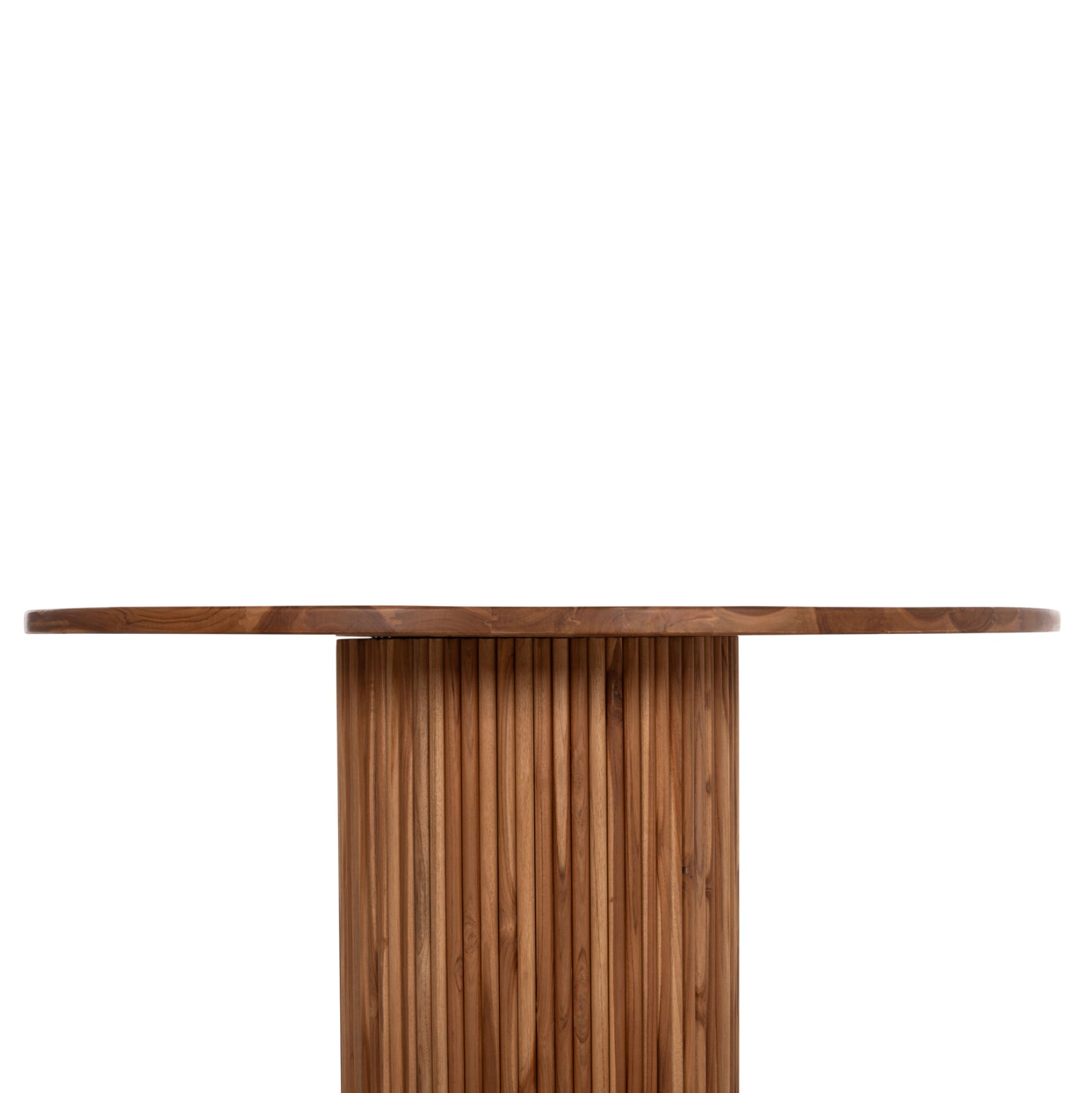 DINING TABLE ROUND RODER HM9896 TEAK WOOD- 3cm thick top-  Φ130x79.5Hcm.