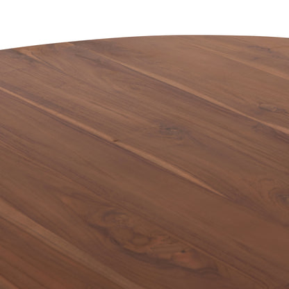 DINING TABLE ROUND RODER HM9896 TEAK WOOD- 3cm thick top-  Φ130x79.5Hcm.