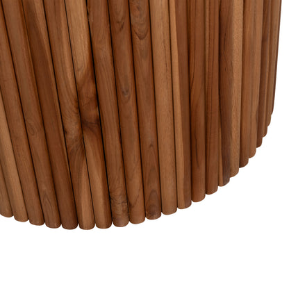 DINING TABLE ROUND RODER HM9896 TEAK WOOD- 3cm thick top-  Φ130x79.5Hcm.