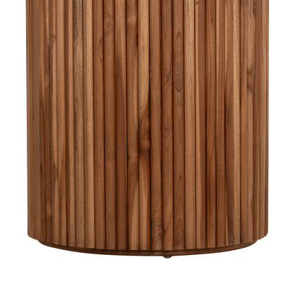 DINING TABLE ROUND RODER HM9896 TEAK WOOD- 3cm thick top-  Φ130x79.5Hcm.