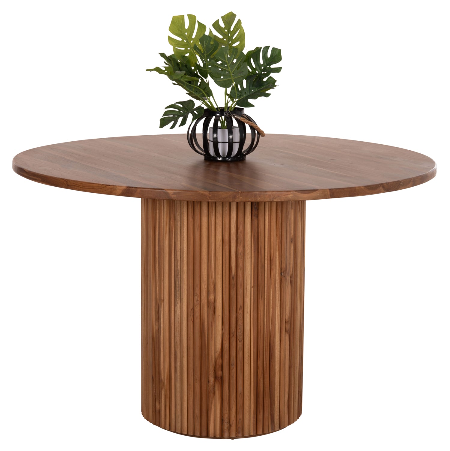 DINING TABLE ROUND RODER HM9896 TEAK WOOD- 3cm thick top-  Φ130x79.5Hcm.