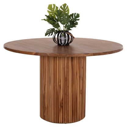 DINING TABLE ROUND RODER HM9896 TEAK WOOD- 3cm thick top-  Φ130x79.5Hcm.