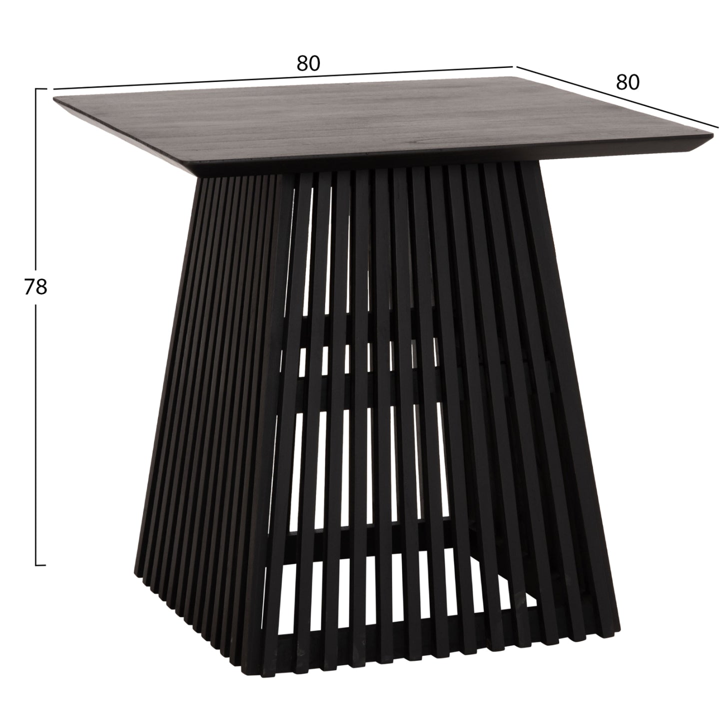 DINING TABLE SQUARE FRANTZ HM9458.02 MINDI WOOD IN BLACK 80x80x78Hcm.