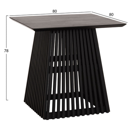 DINING TABLE SQUARE FRANTZ HM9458.02 MINDI WOOD IN BLACK 80x80x78Hcm.