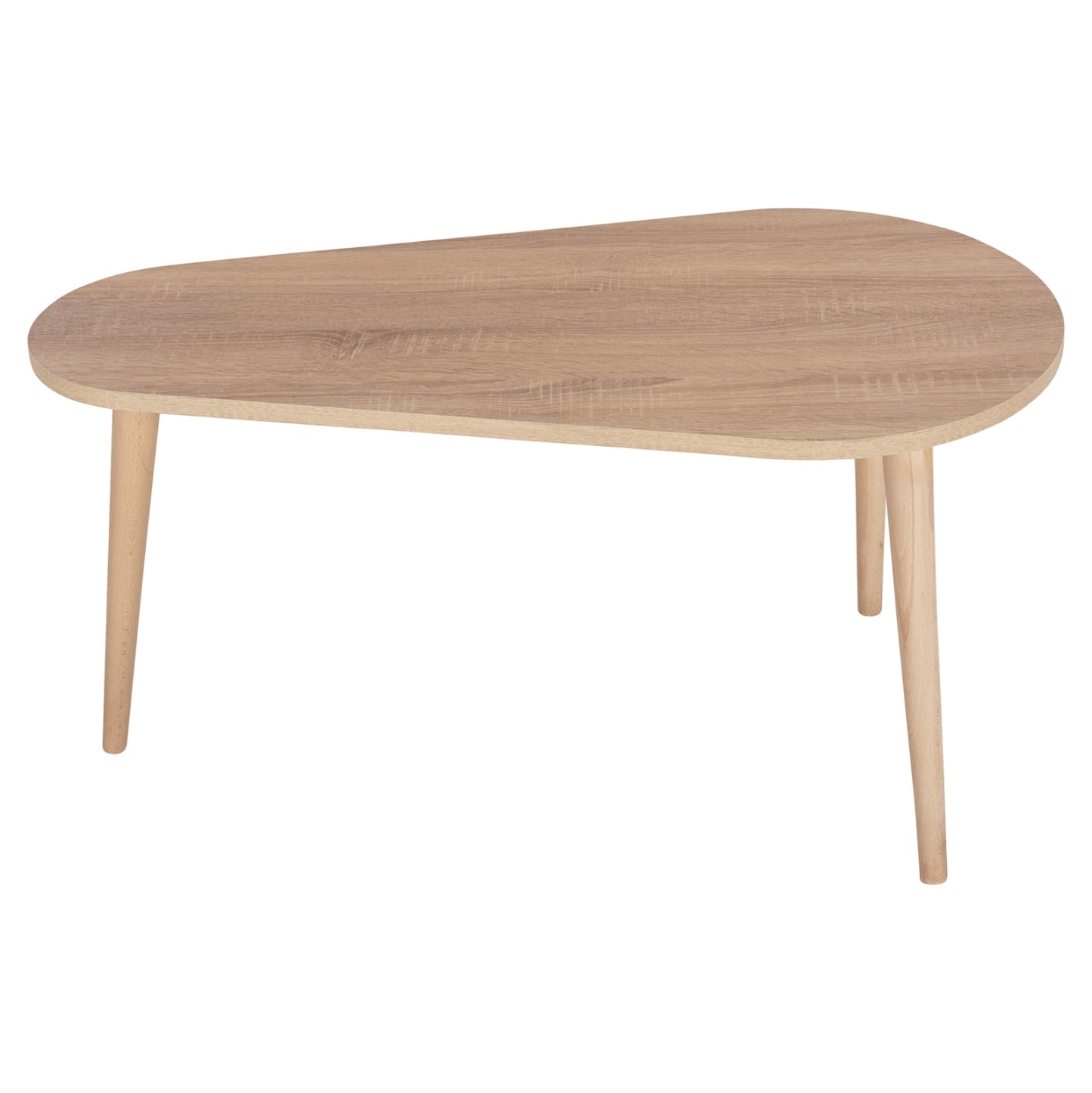 COFFEE TABLES 2PCS APRILIA HM18179.04 MELAMINE IN SONAMA & WHITE-WOODEN LEGS IN NATURAL 94x47x47Hcm