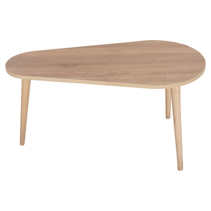 COFFEE TABLES 2PCS APRILIA HM18179.04 MELAMINE IN SONAMA & WHITE-WOODEN LEGS IN NATURAL 94x47x47Hcm