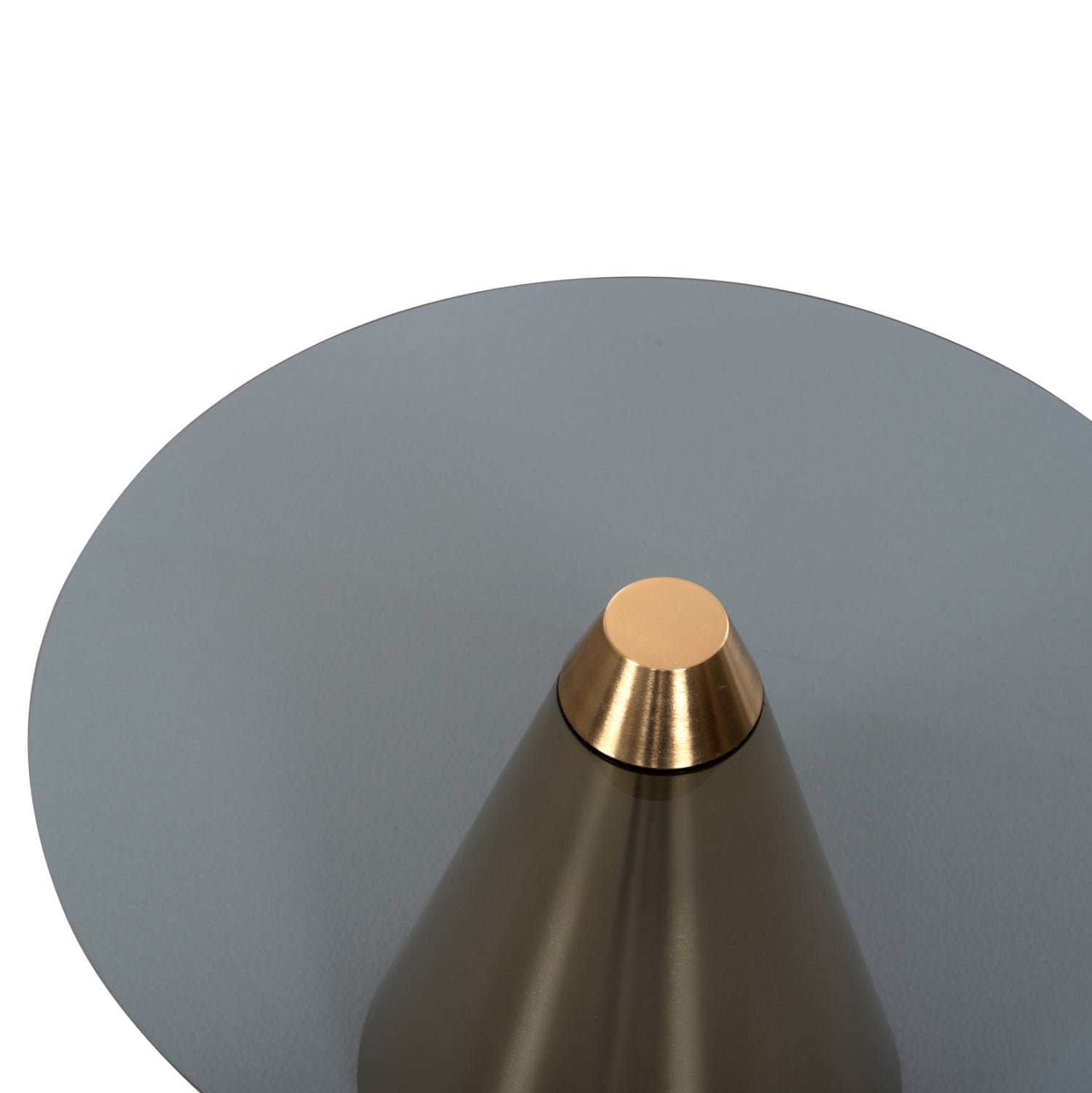 COFFEE TABLES 2PCS REBEN HM9919 METAL IN GOLD-BLACK GLASS TOP Φ80 & Φ60 cm.
