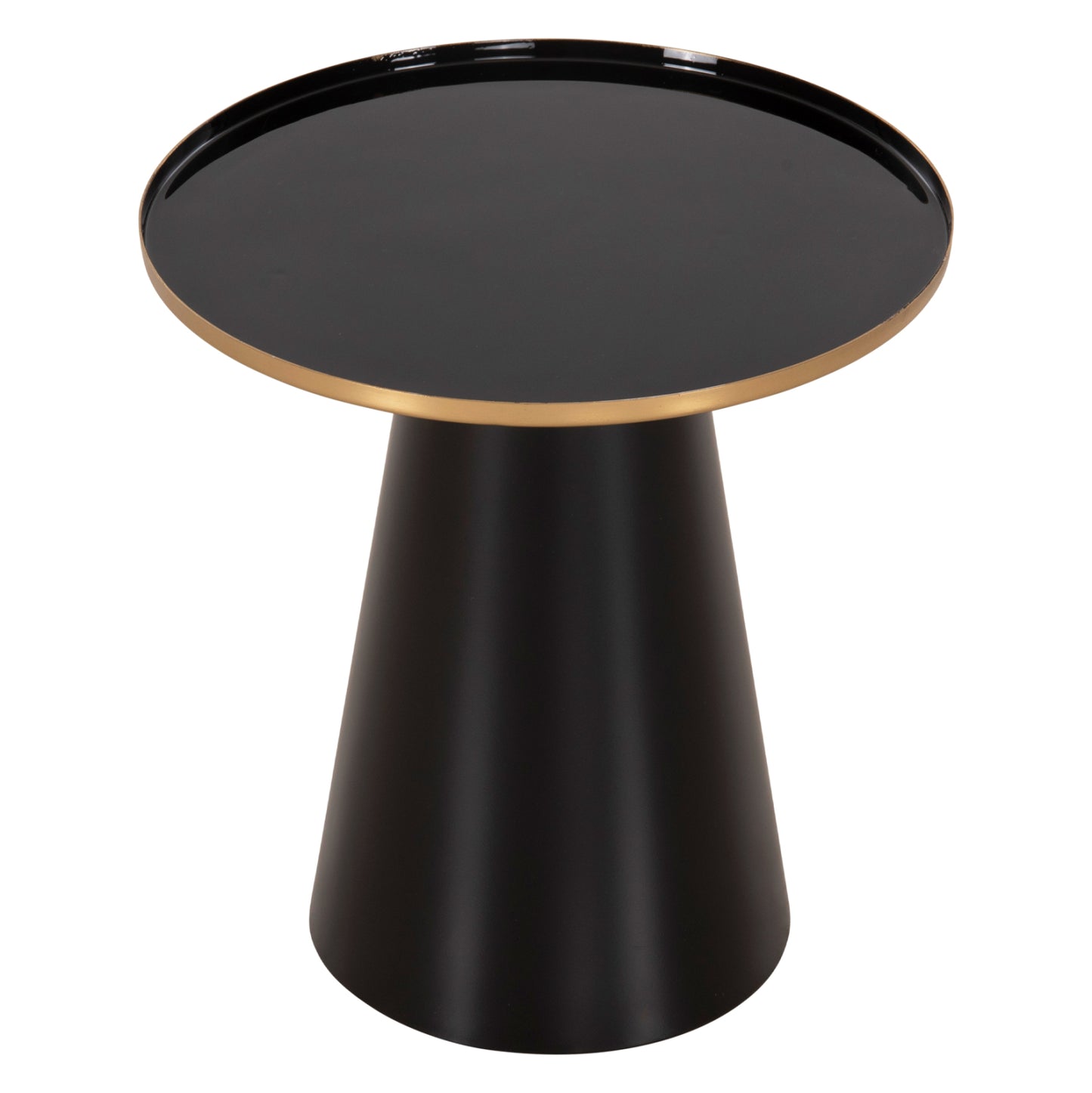 COFFEE TABLES 2PCS BENG HM9920 ENAMELED METAL TOP-MAT BASE-BLACK Φ50 & Φ40 cm.