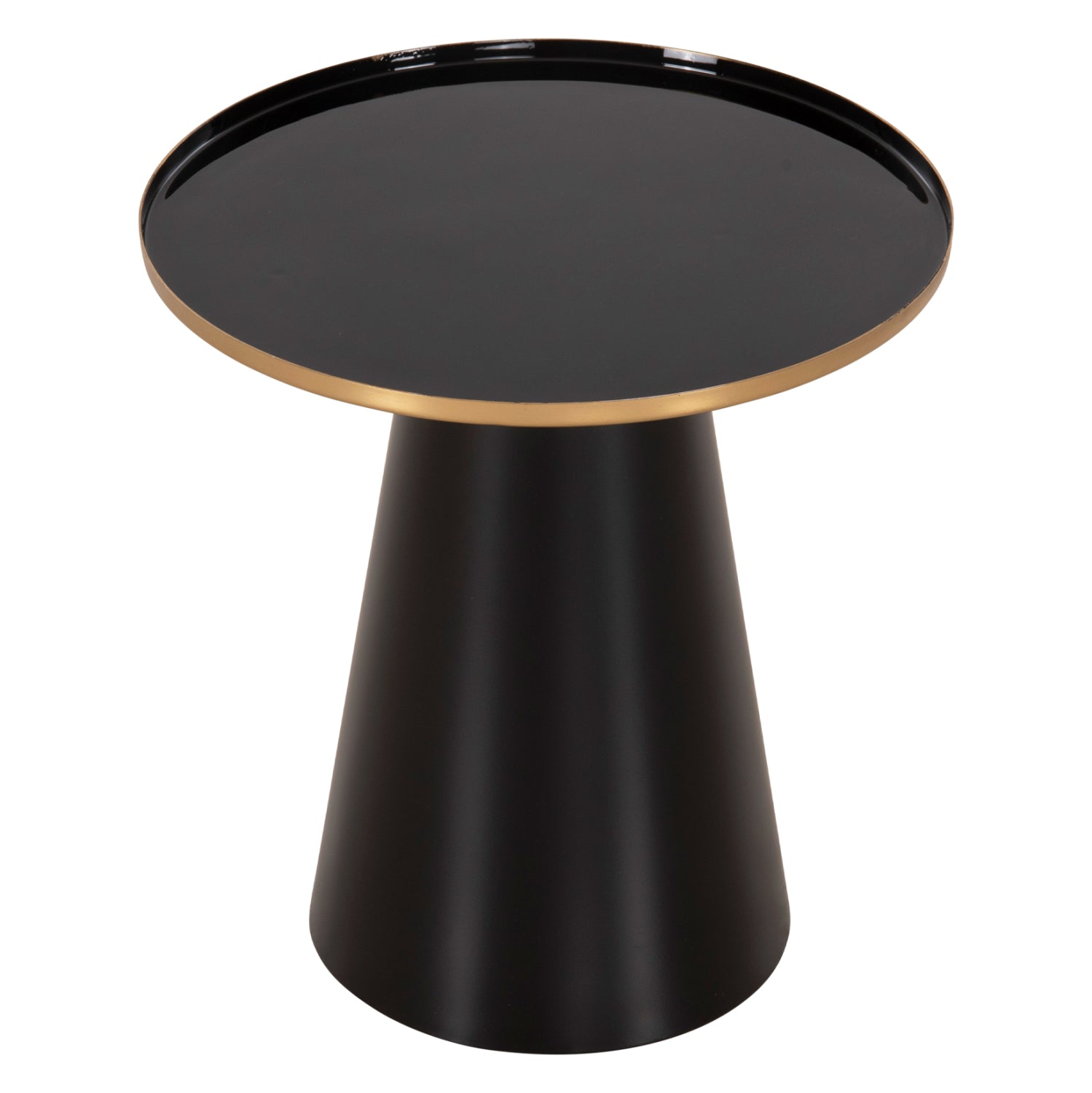 COFFEE TABLES 2PCS BENG HM9920 ENAMELED METAL TOP-MAT BASE-BLACK Φ50 & Φ40 cm.