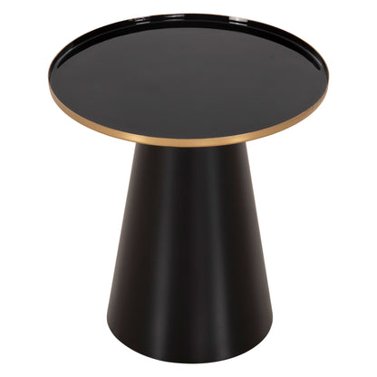 COFFEE TABLES 2PCS BENG HM9920 ENAMELED METAL TOP-MAT BASE-BLACK Φ50 & Φ40 cm.