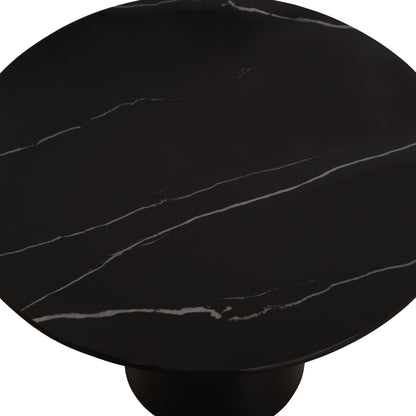 COFFEE TABLES 2PCS DIEN HM9926 METAL BASES & CERAMIC TOP-BLACK Φ56.5 & Φ43.5 cm.