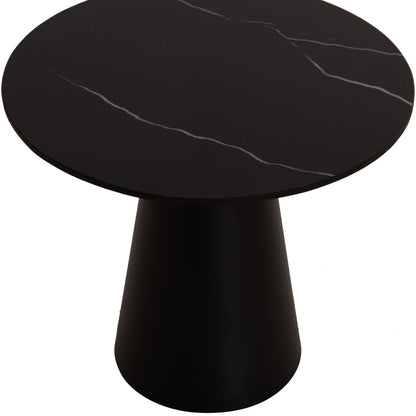 COFFEE TABLES 2PCS DIEN HM9926 METAL BASES & CERAMIC TOP-BLACK Φ56.5 & Φ43.5 cm.