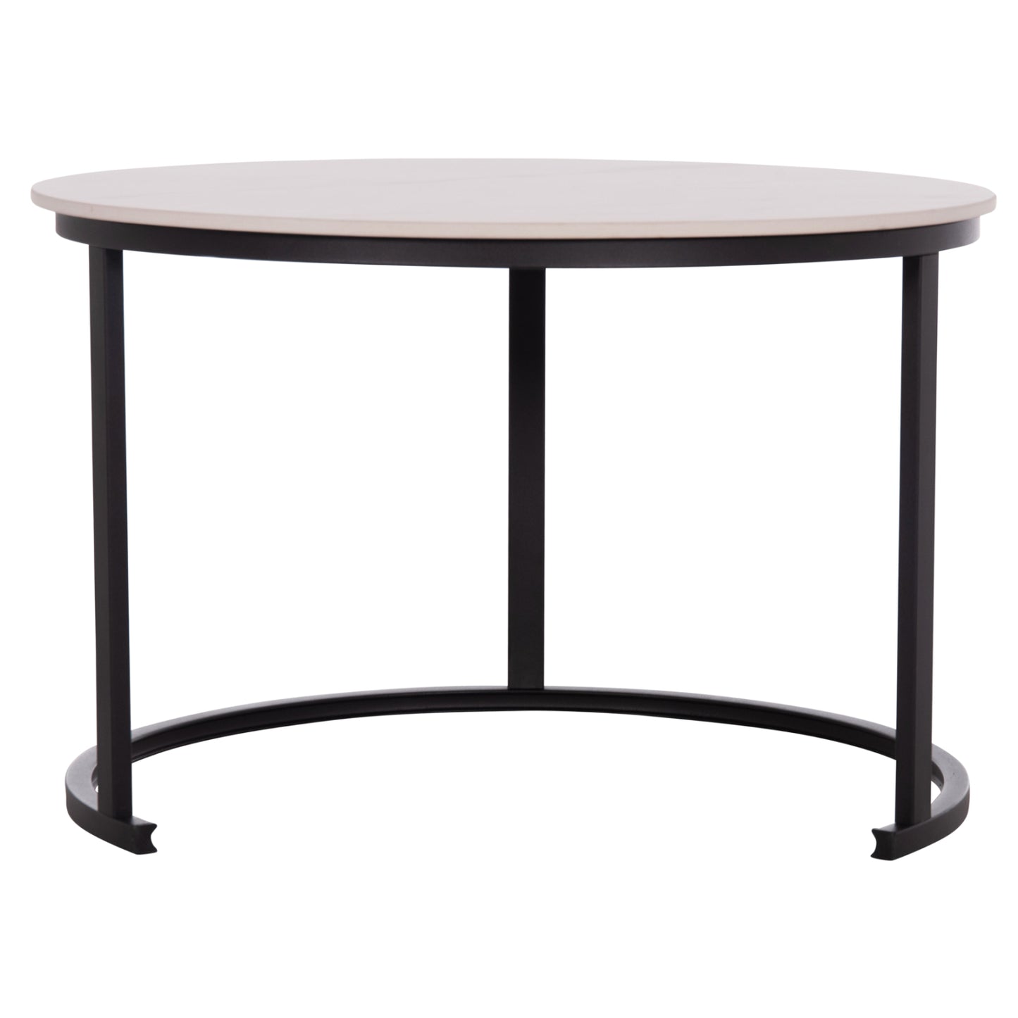 COFFEE TABLES 2PCS SET TALOS HM18140.01 WHITE MARBLE LOOK CERAMIC TOP Φ70x45.5Hcm.