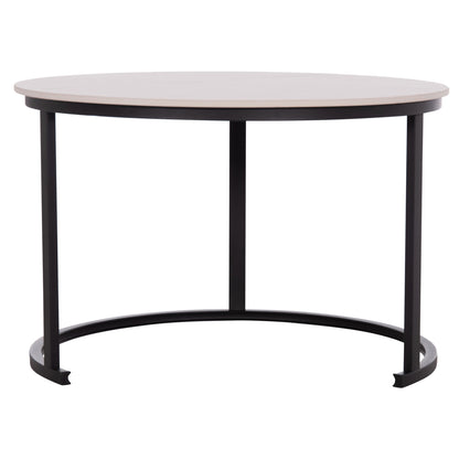 COFFEE TABLES 2PCS SET TALOS HM18140.01 WHITE MARBLE LOOK CERAMIC TOP Φ70x45.5Hcm.