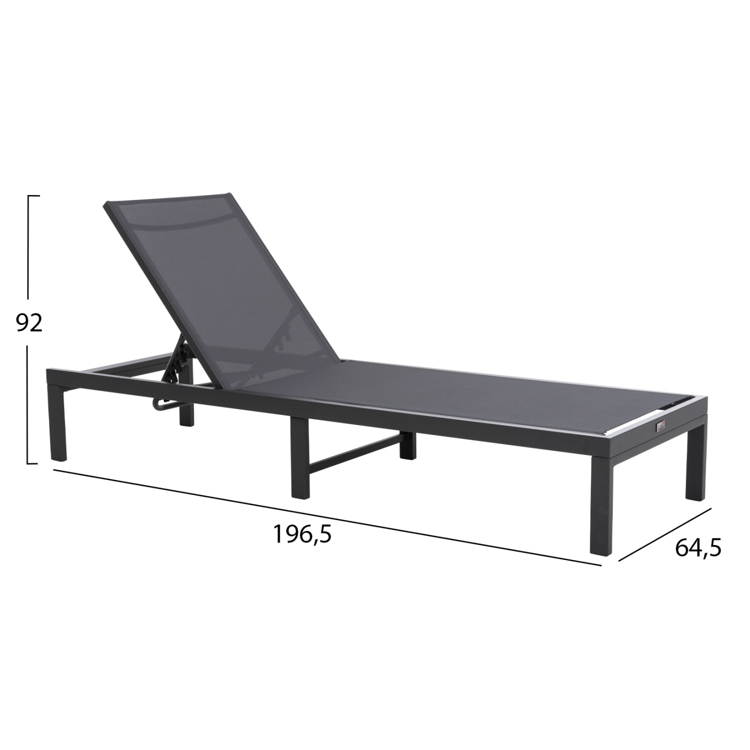 ALUMINUM SUNBED THATCHER HM5983.03 ANTHRACITE FRAME & TEXTILENE 196,5x64,5x92Hcm.