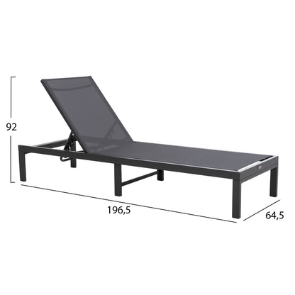 ALUMINUM SUNBED THATCHER HM5983.03 ANTHRACITE FRAME & TEXTILENE 196,5x64,5x92Hcm.