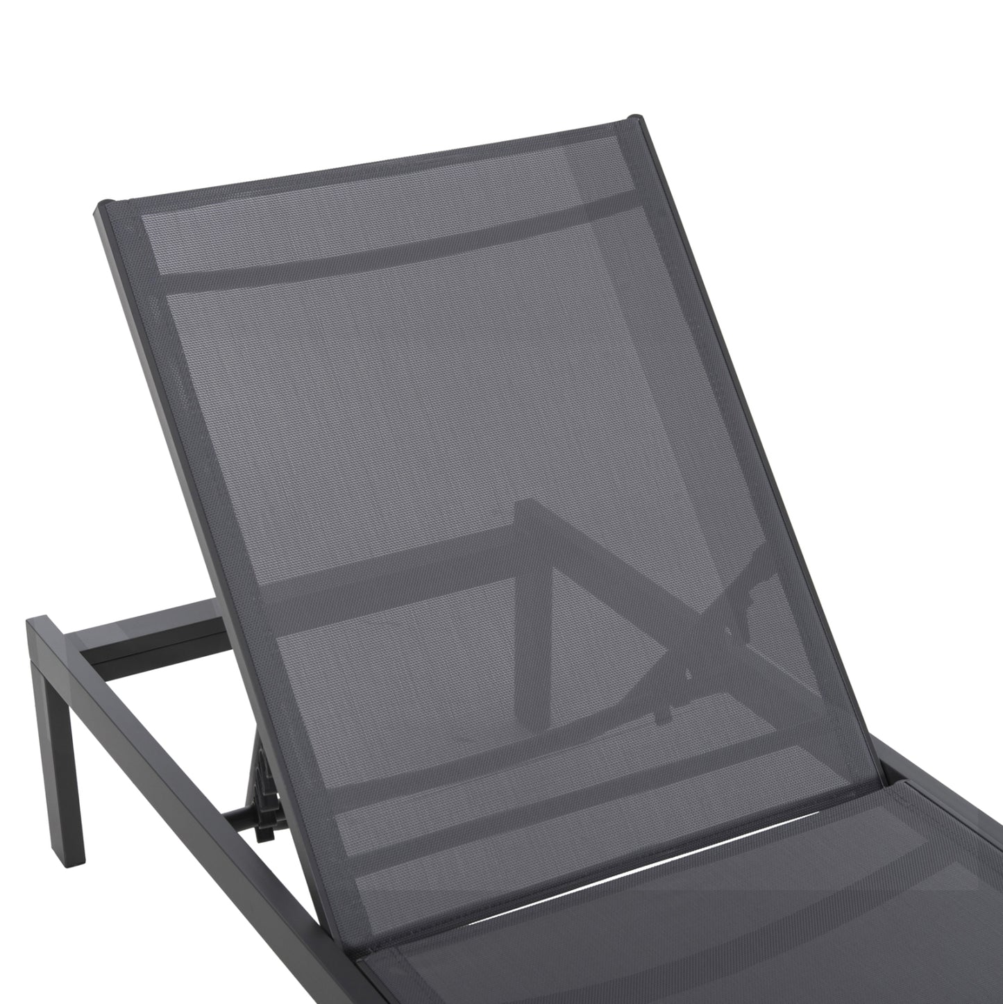ALUMINUM SUNBED THATCHER HM5983.03 ANTHRACITE FRAME & TEXTILENE 196,5x64,5x92Hcm.