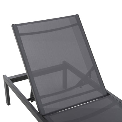 ALUMINUM SUNBED THATCHER HM5983.03 ANTHRACITE FRAME & TEXTILENE 196,5x64,5x92Hcm.
