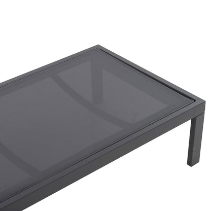 ALUMINUM SUNBED THATCHER HM5983.03 ANTHRACITE FRAME & TEXTILENE 196,5x64,5x92Hcm.
