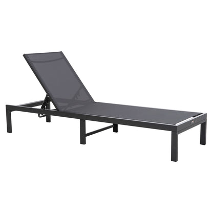 ALUMINUM SUNBED THATCHER HM5983.03 ANTHRACITE FRAME & TEXTILENE 196,5x64,5x92Hcm.