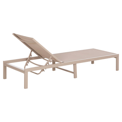 ALUMINUM SUNBED THATCHER HM5983.04 CHAMPAGNE-COLORED FRAME & TEXTILENE 197x64x92Hcm.