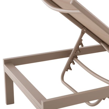 ALUMINUM SUNBED THATCHER HM5983.04 CHAMPAGNE-COLORED FRAME & TEXTILENE 197x64x92Hcm.