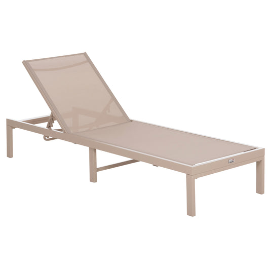 ALUMINUM SUNBED THATCHER HM5983.04 CHAMPAGNE-COLORED FRAME & TEXTILENE 197x64x92Hcm.