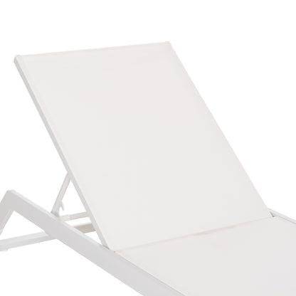 SUNLOUNGER MARIMAR HM6562.02 ALUMINUM FRAME & TEXTILENE IN WHITE 220x67.5x31.5Hcm