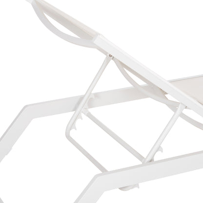 SUNLOUNGER MARIMAR HM6562.02 ALUMINUM FRAME & TEXTILENE IN WHITE 220x67.5x31.5Hcm