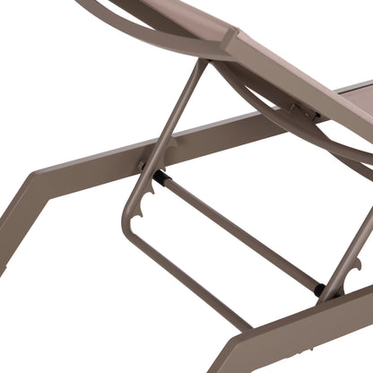 SUNLOUNGER MARIMAR HM6562.03 ALUMINUM FRAME IN TAUPE & TEXTILENE IN BEIGE 220x67.5x31.5Hcm