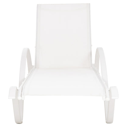Sunbed WAKANA Aluminum White with textline white HM5133.02 194x54-66x30 cm.