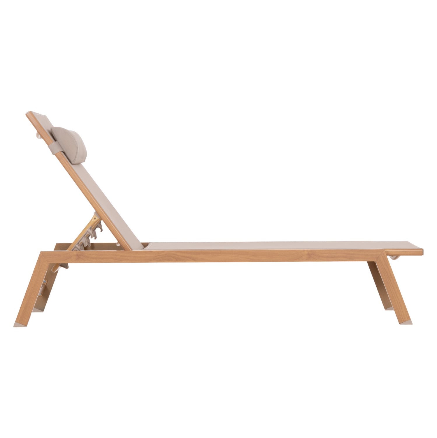 ALUMINUM SUNBED WITH HEADREST RABIA HM5982.05 IN HEAT TRANSFER COLOR & WHITE 188x60x30Hcm.