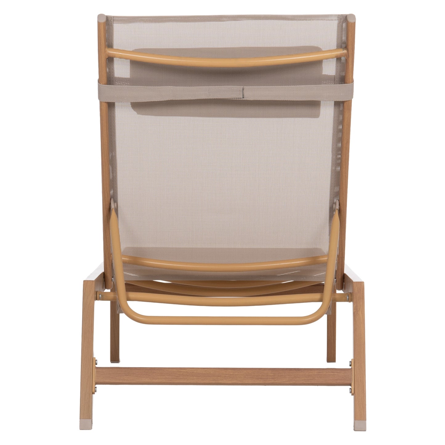 ALUMINUM SUNBED WITH HEADREST RABIA HM5982.05 IN HEAT TRANSFER COLOR & WHITE 188x60x30Hcm.