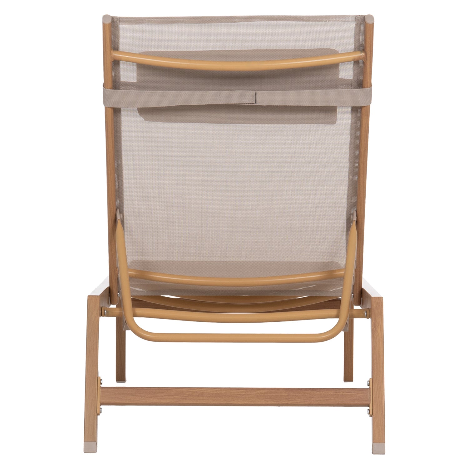 ALUMINUM SUNBED WITH HEADREST RABIA HM5982.05 IN HEAT TRANSFER COLOR & WHITE 188x60x30Hcm.