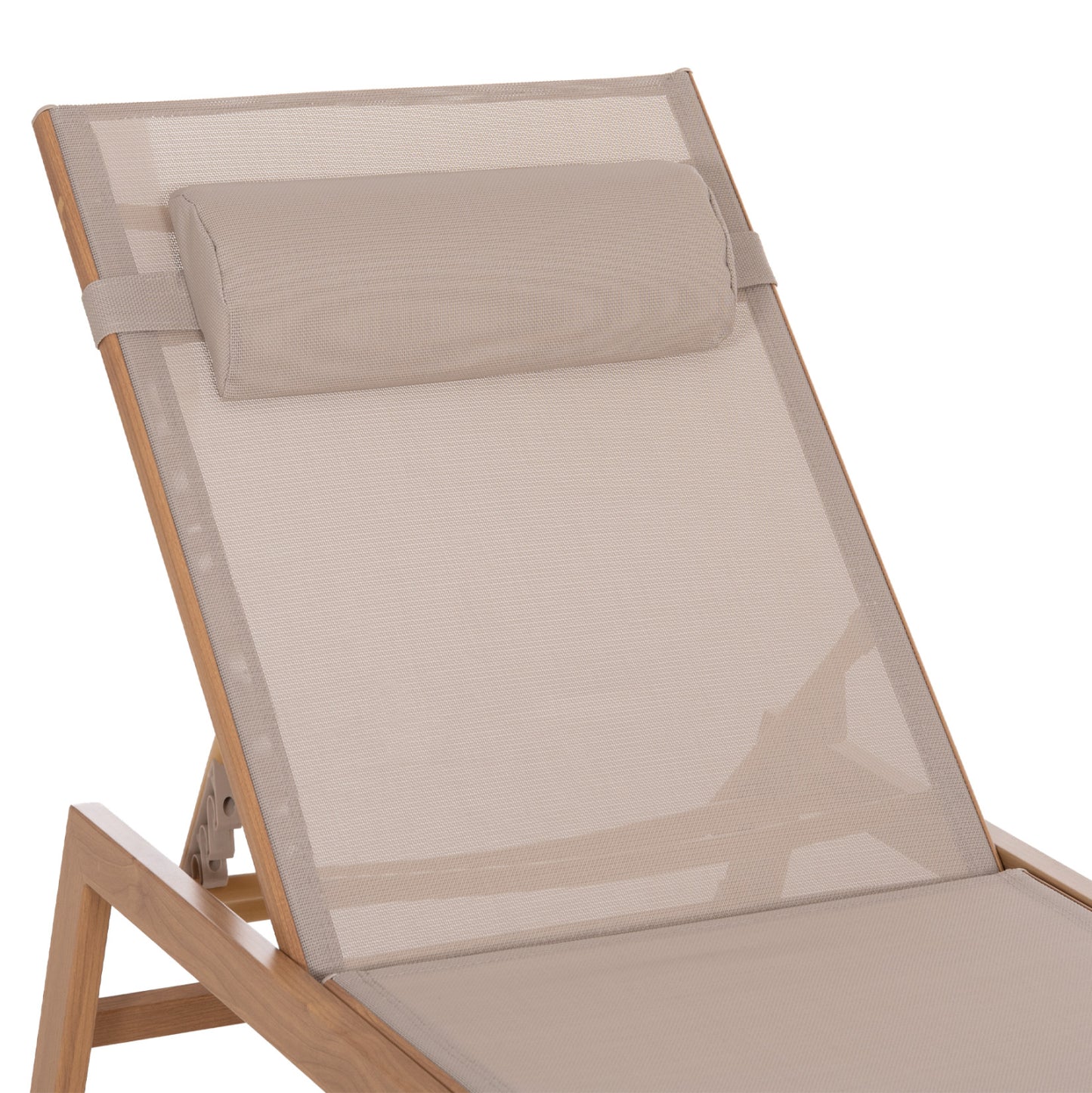 ALUMINUM SUNBED WITH HEADREST RABIA HM5982.05 IN HEAT TRANSFER COLOR & WHITE 188x60x30Hcm.