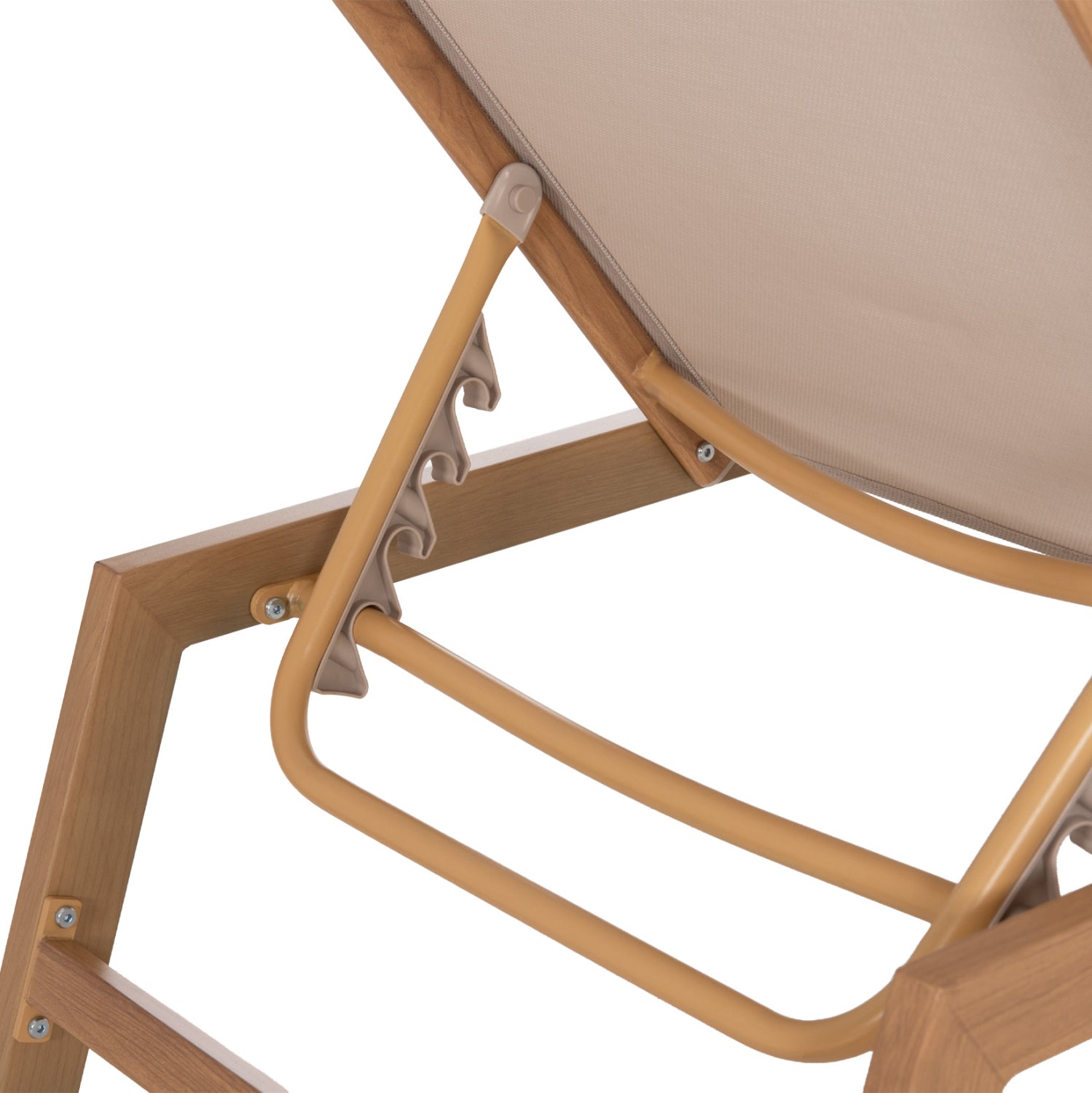 ALUMINUM SUNBED WITH HEADREST RABIA HM5982.05 IN HEAT TRANSFER COLOR & WHITE 188x60x30Hcm.